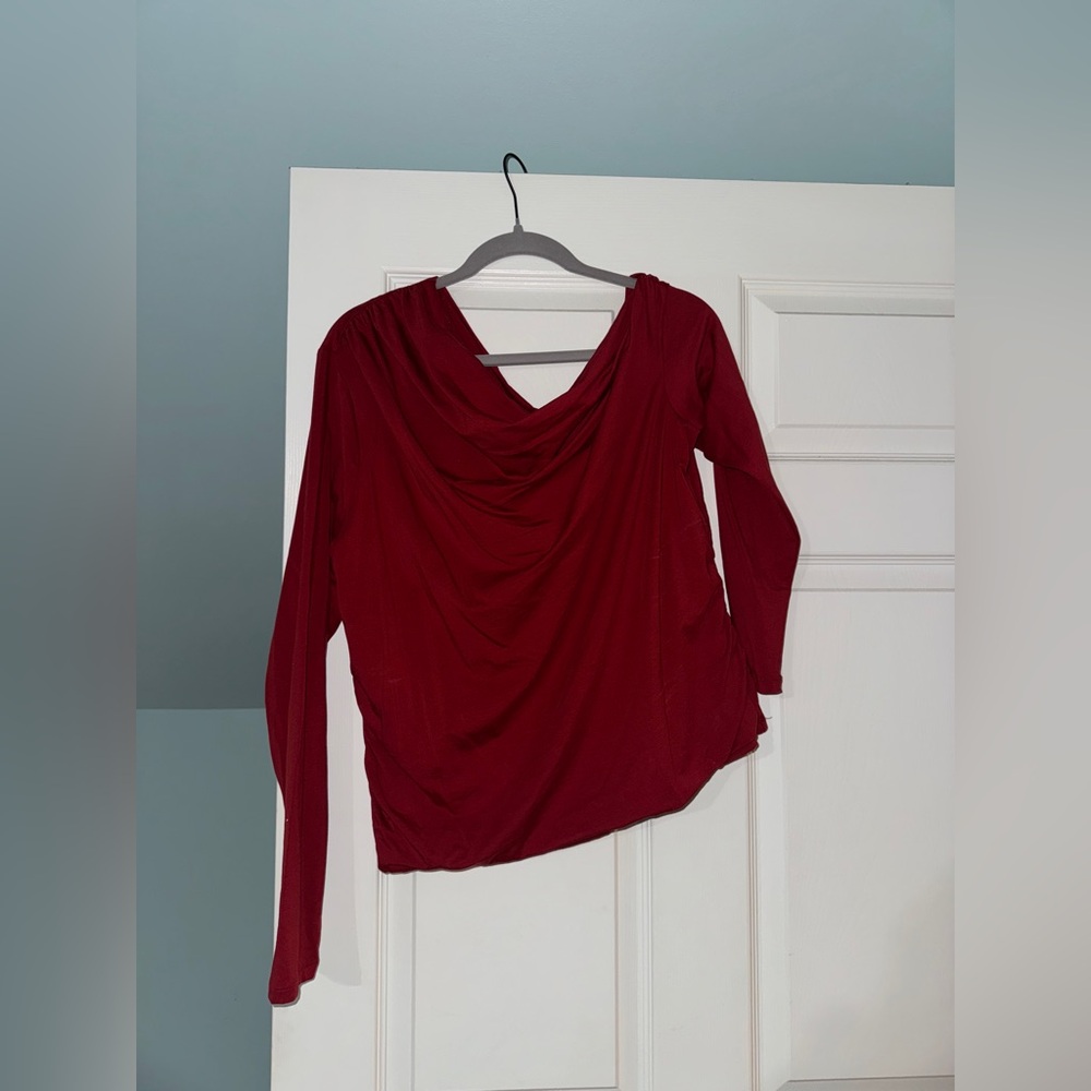 Abercrombie & Fitch Deep Red Drape Neck Blouse